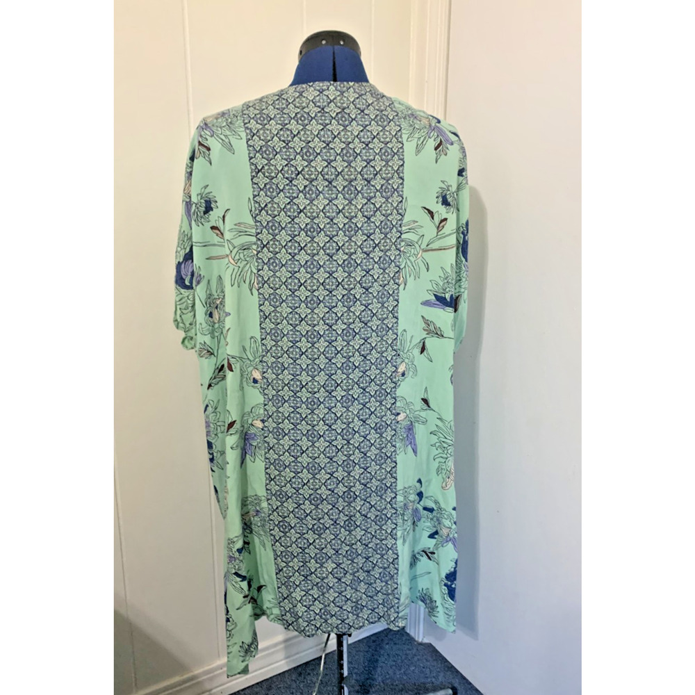 ANGIE Boho Open Front Shawl Size Small Short Sleeve Kimono Wrap Beach Cover Up - Picture 3 of 5